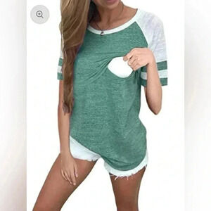 💥HOST PICK💥 CzzzyL Raglan  Sleeve Breastfeeding Nursing Maternity Top Size L